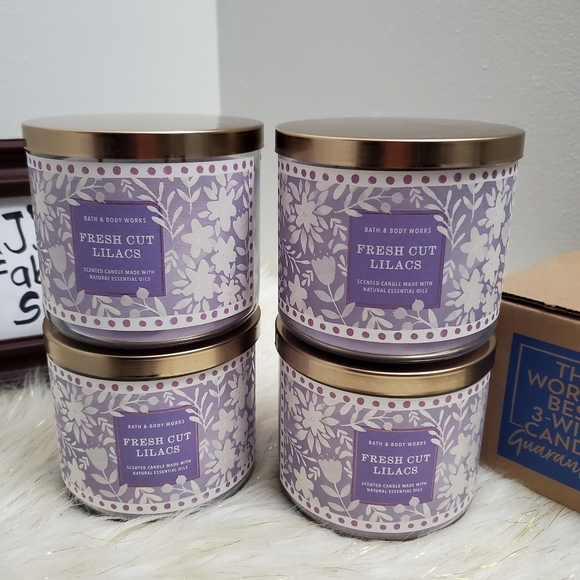 BBW Fresh Cut Lilac 3 Wick Candle 4x - Picture 2 of 3